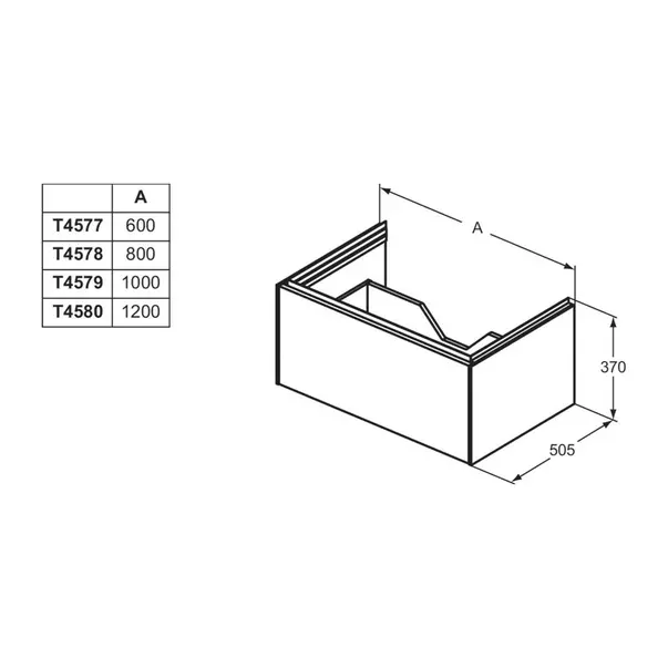 Dulap baza suspendat Ideal Standard Atelier Conca 1 sertar antracit mat 100 cm picture - 8