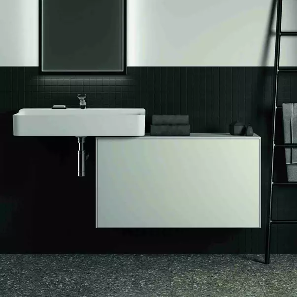 Dulap baza suspendat Ideal Standard Atelier Conca 1 sertar cu blat 100 cm alb mat picture - 5