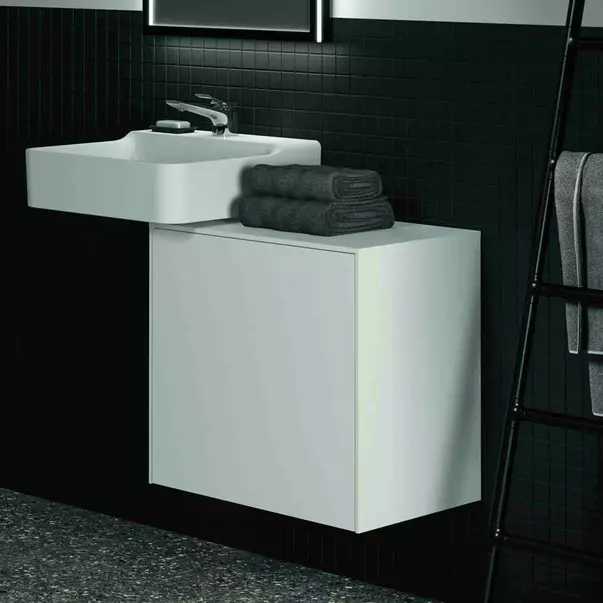 Dulap baza suspendat Ideal Standard Atelier Conca 1 sertar cu blat 60 cm alb mat picture - 5