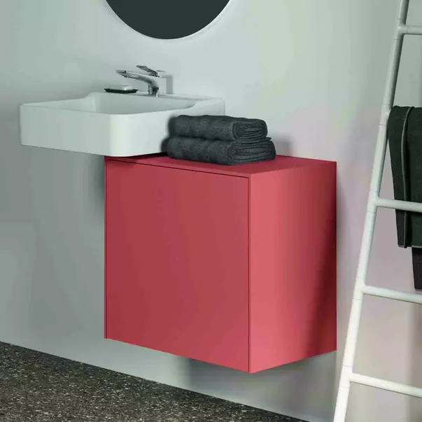 Dulap baza suspendat Ideal Standard Atelier Conca 1 sertar cu blat 60 cm rosu - oranj mat picture - 6