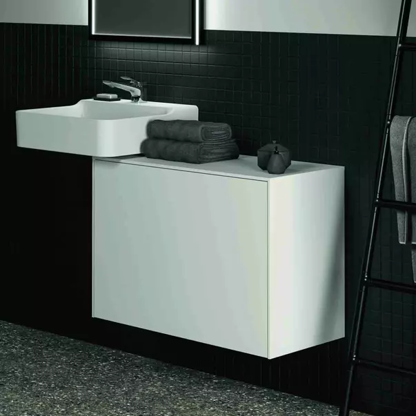 Dulap baza suspendat Ideal Standard Atelier Conca 1 sertar cu blat 80 cm alb mat picture - 6