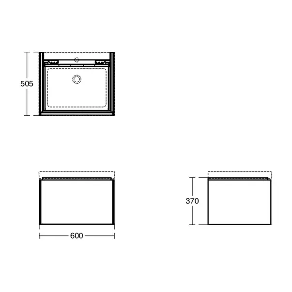 Dulap baza suspendat Ideal Standard Atelier Conca 1 sertar finisaj nuc inchis 60 cm picture - 10