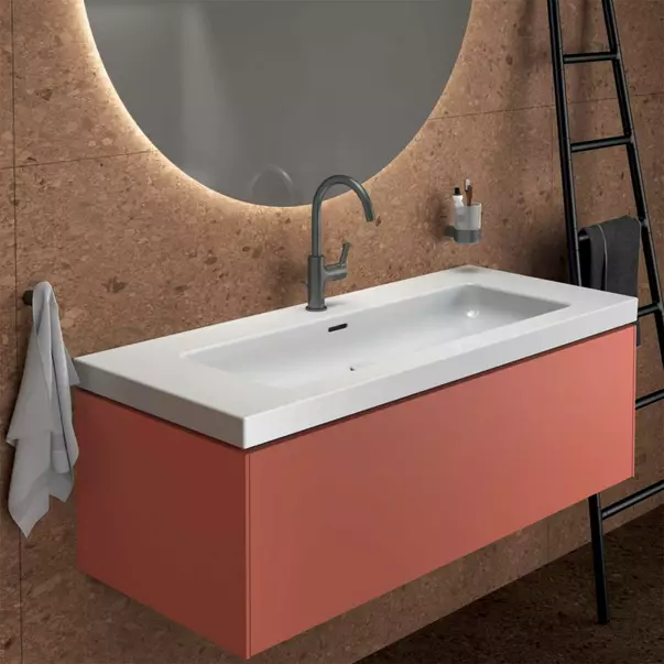 Dulap baza suspendat Ideal Standard Atelier Conca 1 sertar rosu - oranj 120 cm picture - 2