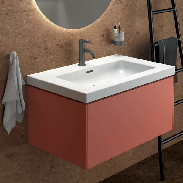 Dulap baza suspendat Ideal Standard Atelier Conca 1 sertar rosu - oranj 80 cm picture - 2