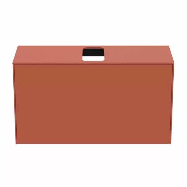 Dulap baza suspendat Ideal Standard Atelier Conca 1 sertar si blat cu decupaj central 100 cm rosu - oranj mat picture - 5