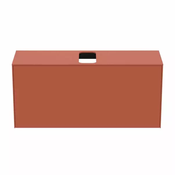 Dulap baza suspendat Ideal Standard Atelier Conca 1 sertar si blat cu decupaj central 120 cm rosu - oranj mat picture - 7