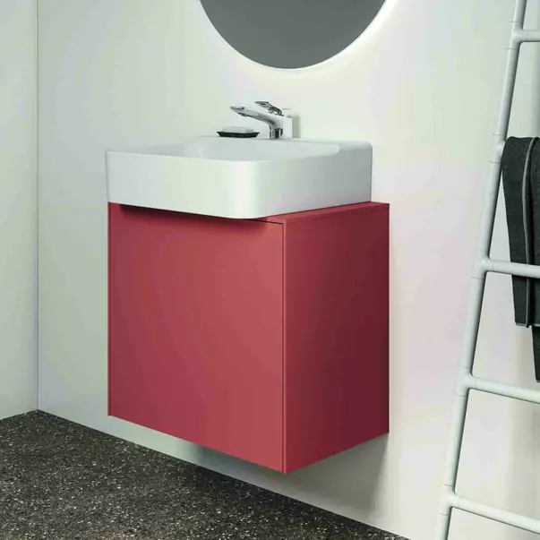 Dulap baza suspendat Ideal Standard Atelier Conca 1 sertar si blat cu decupaj central 60 cm rosu - oranj mat picture - 4