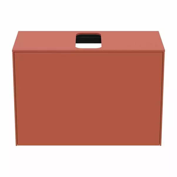 Dulap baza suspendat Ideal Standard Atelier Conca 1 sertar si blat cu decupaj central 80 cm rosu - oranj mat picture - 5