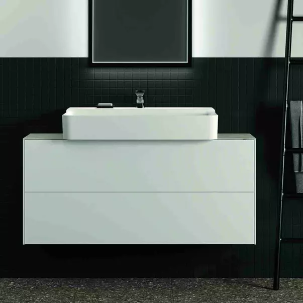 Dulap baza suspendat Ideal Standard Atelier Conca 2 sertare 120 cm alb mat picture - 3