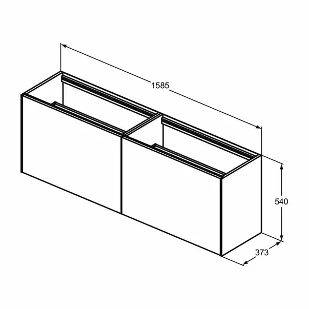 Dulap baza suspendat Ideal Standard Atelier Conca 2 sertare 160 cm antracit mat picture - 6