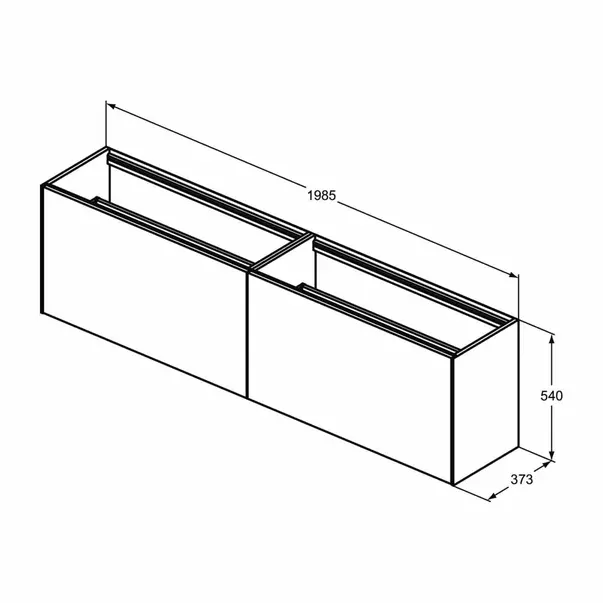 Dulap baza suspendat Ideal Standard Atelier Conca 2 sertare 200 cm alb mat picture - 6