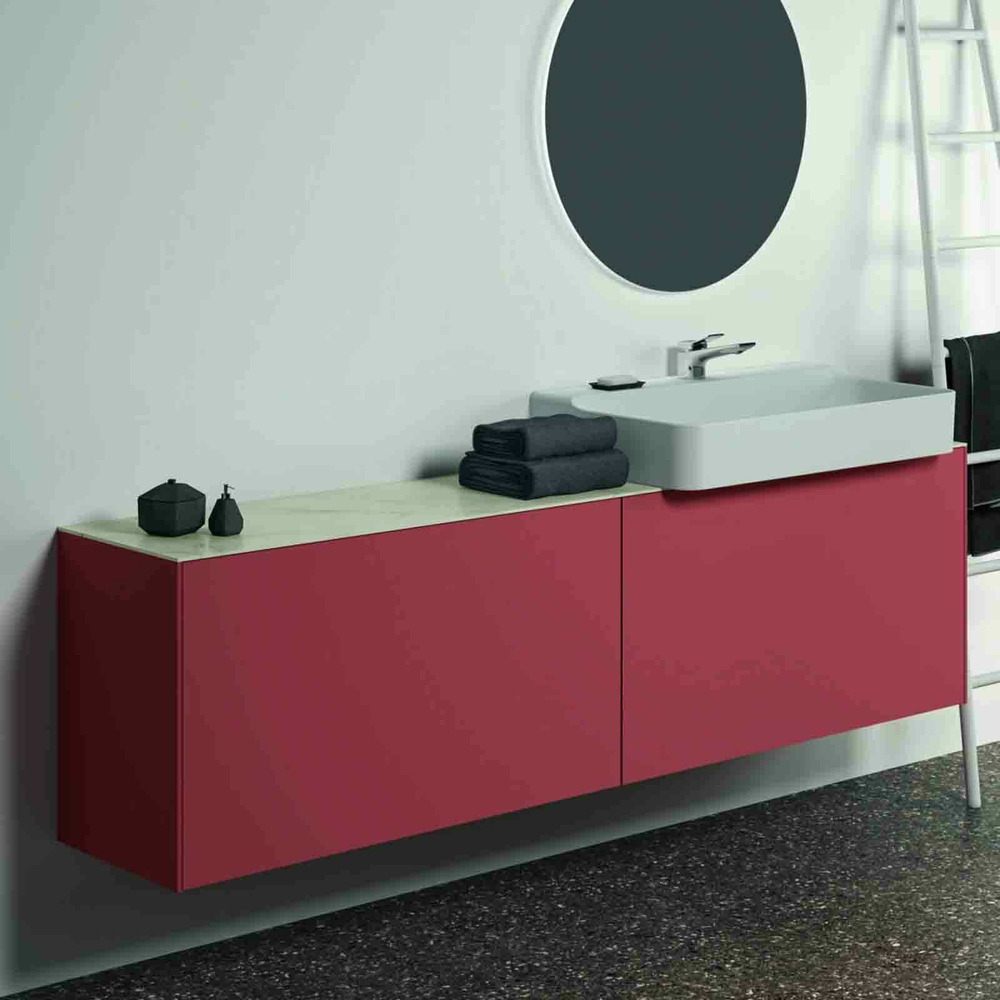 Dulap baza suspendat Ideal Standard Atelier Conca 2 sertare 200 cm rosu – oranj mat 200