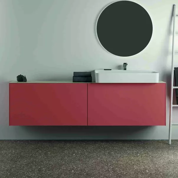 Dulap baza suspendat Ideal Standard Atelier Conca 2 sertare 200 cm rosu - oranj mat picture - 3