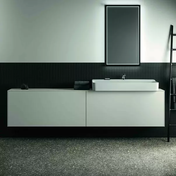 Dulap baza suspendat Ideal Standard Atelier Conca 2 sertare 240 cm alb mat picture - 4