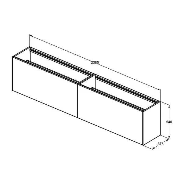 Dulap baza suspendat Ideal Standard Atelier Conca 2 sertare 240 cm alb mat picture - 6