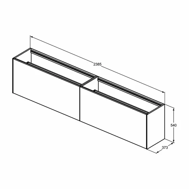 Dulap baza suspendat Ideal Standard Atelier Conca 2 sertare 240 cm finisaj stejar deschis picture - 6