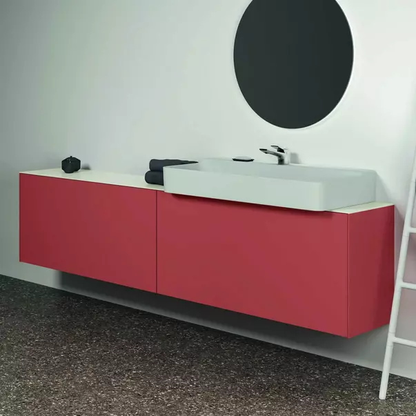Dulap baza suspendat Ideal Standard Atelier Conca 2 sertare 240 cm rosu - oranj mat picture - 4
