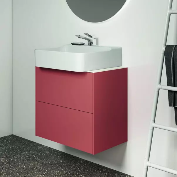 Dulap baza suspendat Ideal Standard Atelier Conca 2 sertare 60 rosu - oranj mat picture - 5