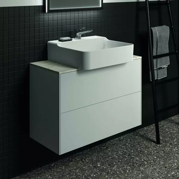 Dulap baza suspendat Ideal Standard Atelier Conca 2 sertare 80 cm alb mat picture - 2