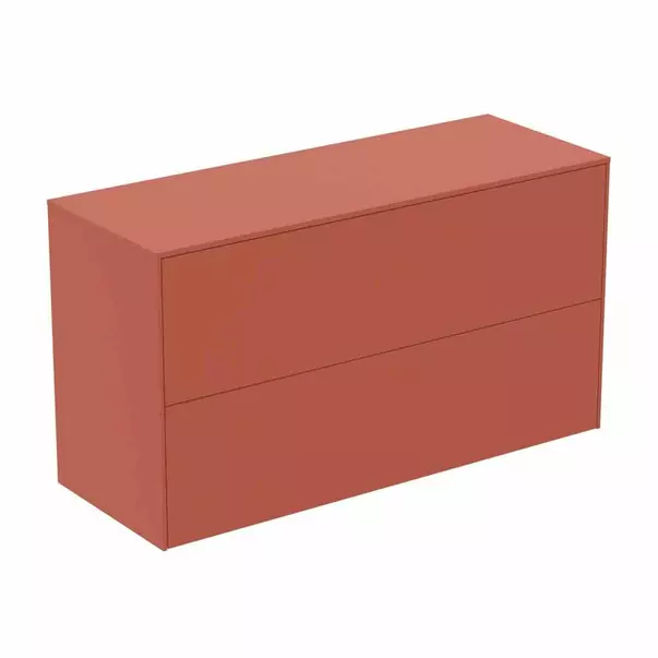 Dulap baza suspendat Ideal Standard Atelier Conca 2 sertare cu blat 100 cm rosu - oranj mat picture - 2