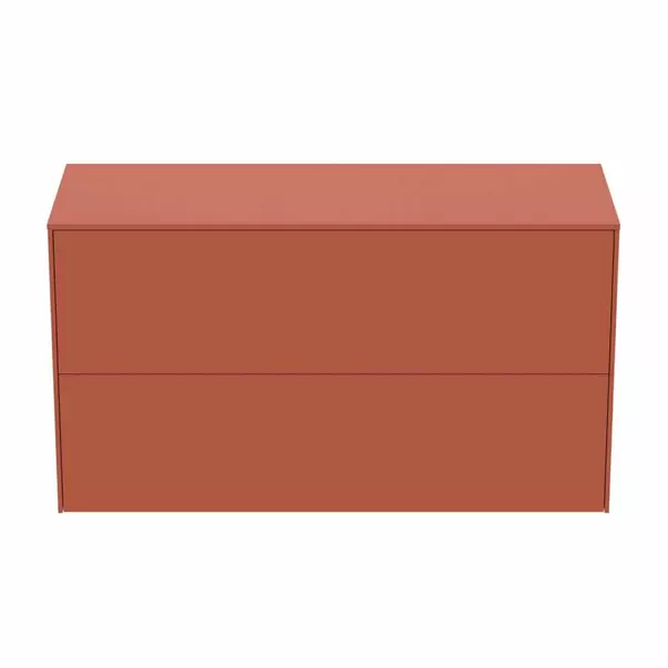 Dulap baza suspendat Ideal Standard Atelier Conca 2 sertare cu blat 100 cm rosu - oranj mat picture - 8