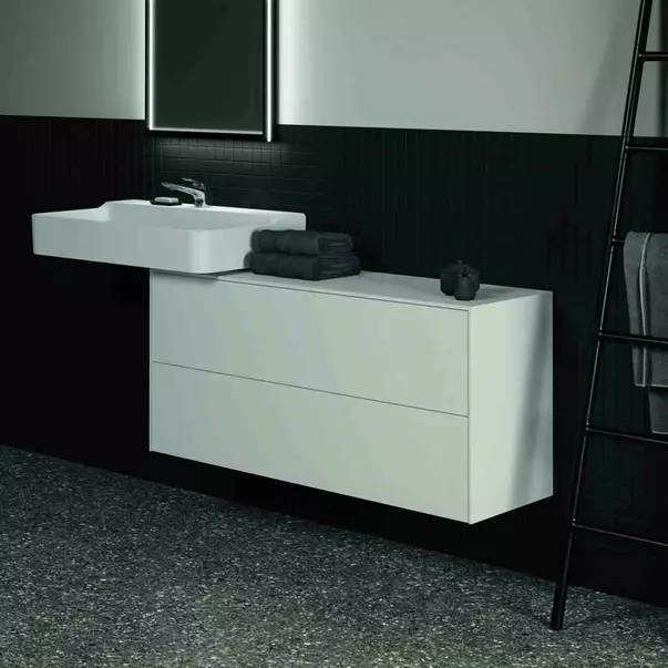 Dulap baza suspendat Ideal Standard Atelier Conca 2 sertare cu blat 120 cm alb mat picture - 4