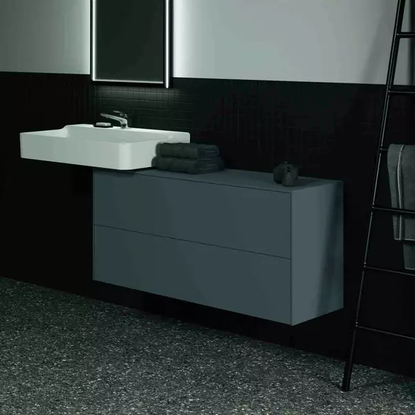 Dulap baza suspendat Ideal Standard Atelier Conca 2 sertare cu blat 120 cm antracit mat picture - 3