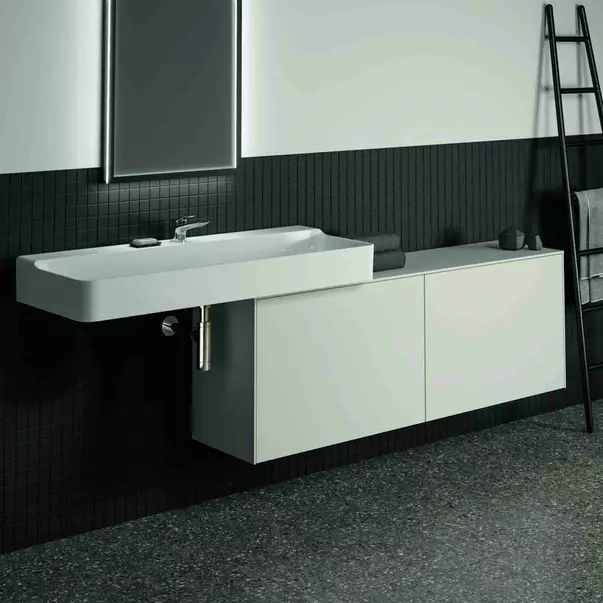 Dulap baza suspendat Ideal Standard Atelier Conca 2 sertare cu blat 160 cm alb mat picture - 2