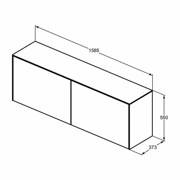 Dulap baza suspendat Ideal Standard Atelier Conca 2 sertare cu blat 160 cm alb mat picture - 7