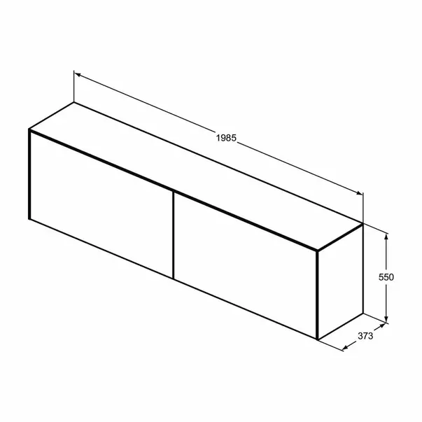 Dulap baza suspendat Ideal Standard Atelier Conca 2 sertare cu blat 200 cm finisaj nuc inchis picture - 8