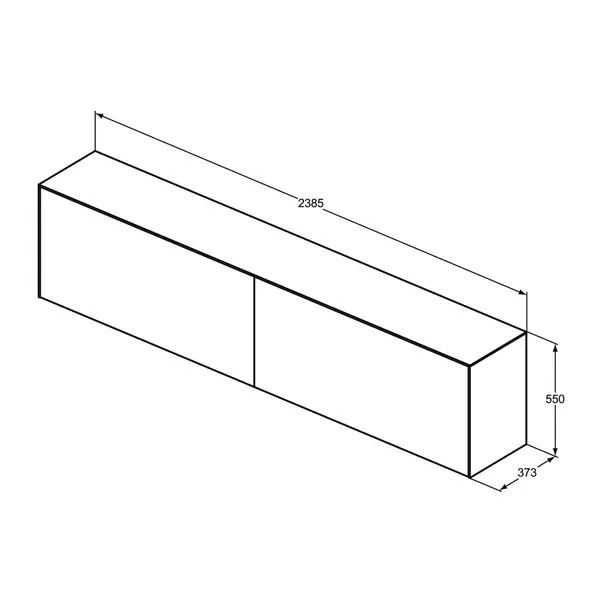 Dulap baza suspendat Ideal Standard Atelier Conca 2 sertare cu blat 240 cm finisaj stejar inchis picture - 6
