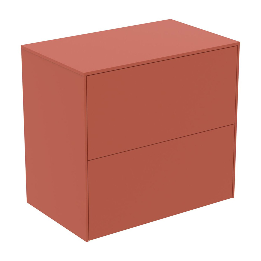 Dulap baza suspendat Ideal Standard Atelier Conca 2 sertare cu blat 60 cm rosu – oranj mat Ideal Standard