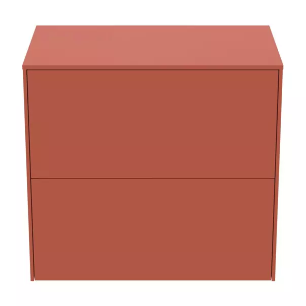 Dulap baza suspendat Ideal Standard Atelier Conca 2 sertare cu blat 60 cm rosu - oranj mat picture - 9