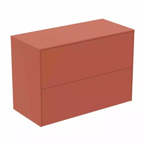 Dulap baza suspendat Ideal Standard Atelier Conca 2 sertare cu blat 80 cm rosu - oranj mat picture - 2