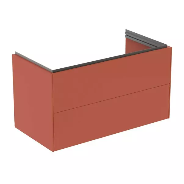 Dulap baza suspendat Ideal Standard Atelier Conca 2 sertare rosu - oranj 100 cm picture - 2
