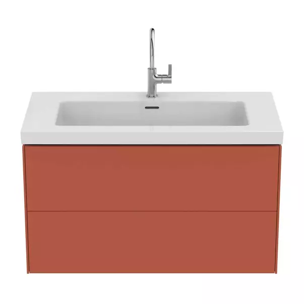 Dulap baza suspendat Ideal Standard Atelier Conca 2 sertare rosu - oranj 100 cm picture - 7