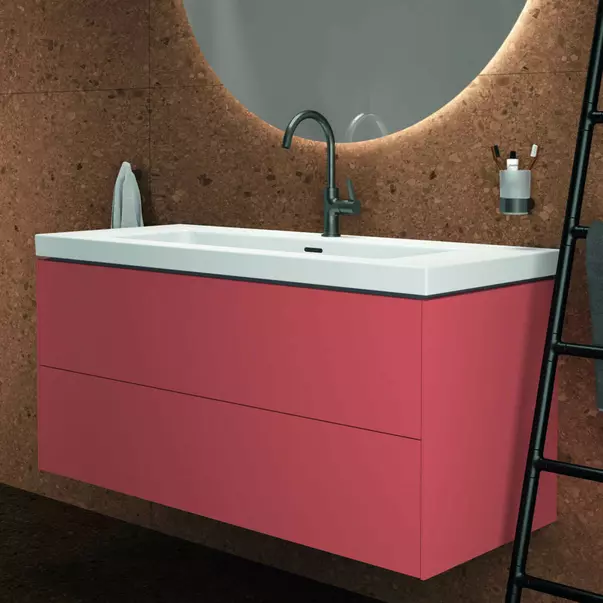 Dulap baza suspendat Ideal Standard Atelier Conca 2 sertare rosu - oranj 120 cm picture - 4
