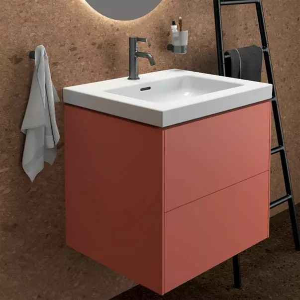 Dulap baza suspendat Ideal Standard Atelier Conca 2 sertare rosu - oranj 60 cm picture - 2