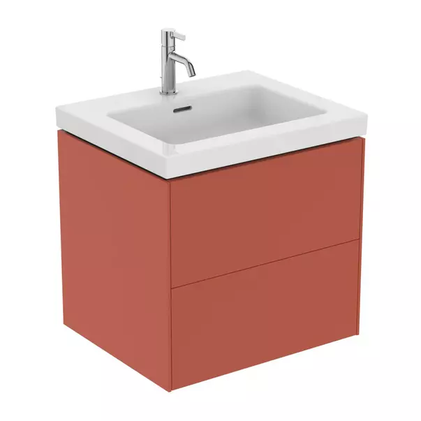 Dulap baza suspendat Ideal Standard Atelier Conca 2 sertare rosu - oranj 60 cm picture - 5