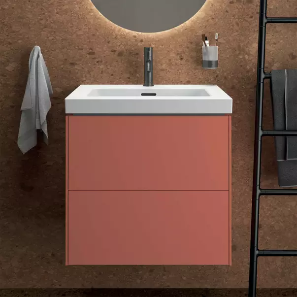 Dulap baza suspendat Ideal Standard Atelier Conca 2 sertare rosu - oranj 60 cm picture - 3
