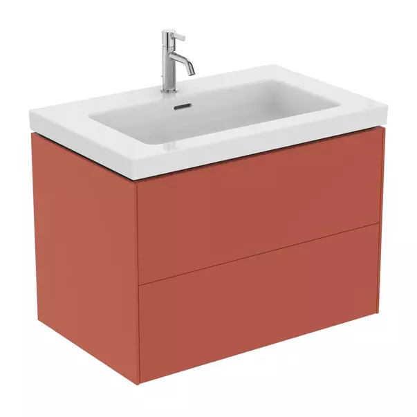 Dulap baza suspendat Ideal Standard Atelier Conca 2 sertare rosu - oranj 80 cm picture - 7