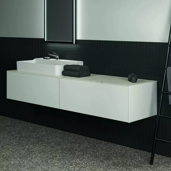 Dulap baza suspendat Ideal Standard Atelier Conca alb mat 2 sertare 200 cm picture - 4