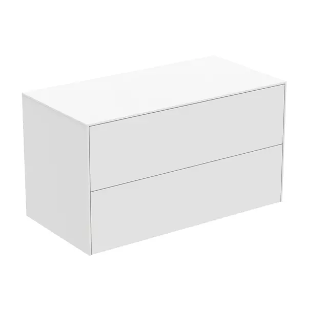 Dulap baza suspendat Ideal Standard Atelier Conca alb mat 2 sertare cu blat 100 cm picture - 2