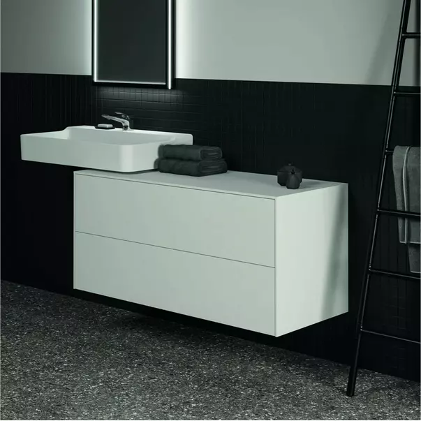 Dulap baza suspendat Ideal Standard Atelier Conca alb mat 2 sertare cu blat 120 cm picture - 6