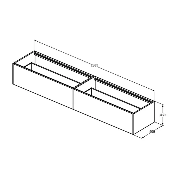 Dulap baza suspendat Ideal Standard Atelier Conca antracit mat 2 sertare 240 cm picture - 6