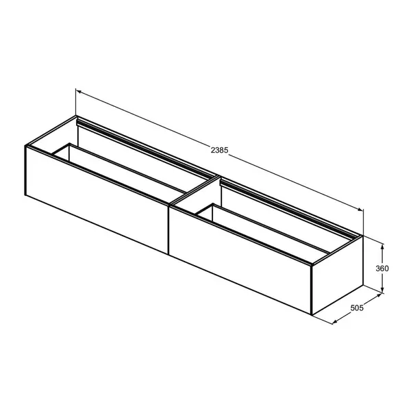 Dulap Baza Suspendat Ideal Standard Atelier Conca Finisaj Stejar 