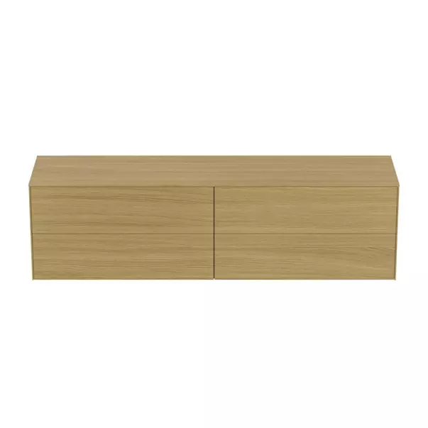 Dulap baza suspendat Ideal Standard Atelier Conca finisaj stejar deschis 4 sertare cu blat 200 cm picture - 5