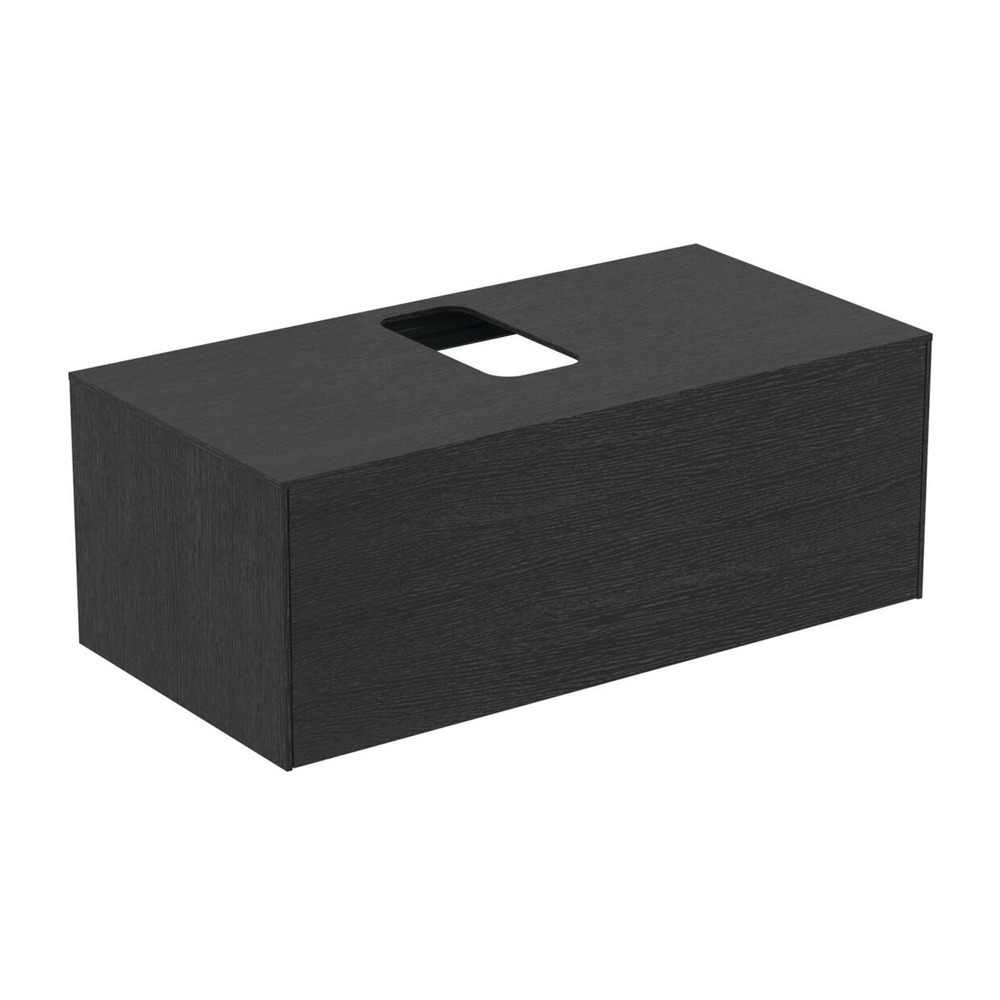 Dulap baza suspendat Ideal Standard Atelier Conca finisaj stejar inchis 1 sertar si blat cu decupaj central 100 cm Dulap baza suspendat Ideal Standard Atelier Conca finisaj stejar inchis 1 sertar si blat cu decupaj central 100 cm