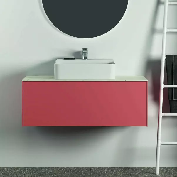 Dulap baza suspendat Ideal Standard Atelier Conca rosu - oranj mat 1 sertar 100 cm picture - 5