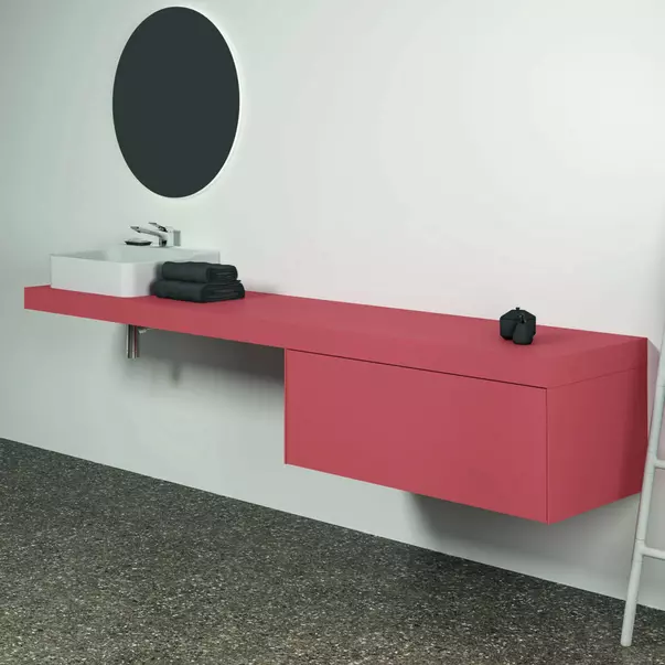Dulap baza suspendat Ideal Standard Atelier Conca rosu - oranj mat 1 sertar 100 cm picture - 9